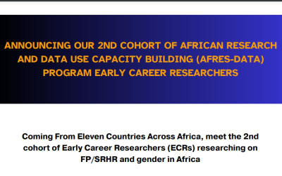Announcing our 2nd Cohort of African Research and Data Use Capacity Building (Afres-Data) Program Early Career Researchers